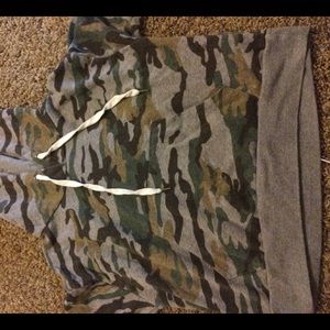 Gray and camouflage design hoodie